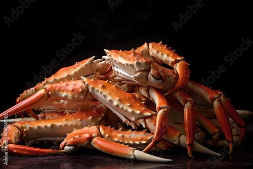 a close up of a Pile of King crab Legs, AI generated, Generative AI, AI Art, illustration,
