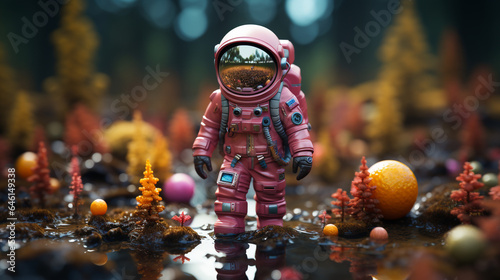cute astronaut, model, vibrant colors