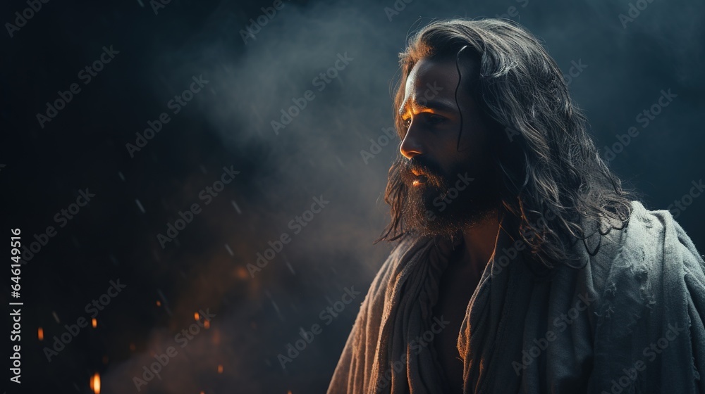 Religious concept of the son of god bible jesus christ, copy space background banner, utilization church faith in the almighty Religious concept of the son of god bible jesus christ, copy space background banner, utilization church faith in the almighty