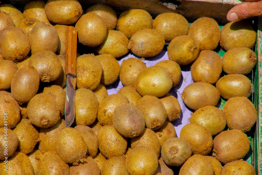 Medellin, Antioquia-Colombia. November 24, 2022. Sale of fresh kiwi Medellin, Antioquia-Colombia. November 24, 2022. Sale of fresh kiwi