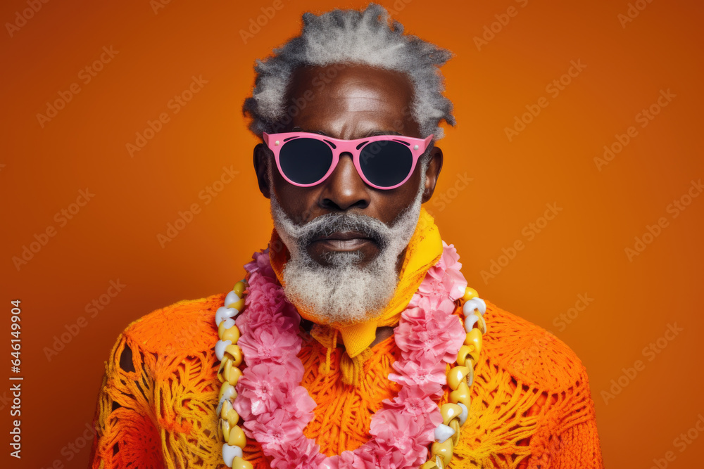 Picture of man with beard wearing sunglasses. This image can be used to depict stylish and confident man with trendy look.