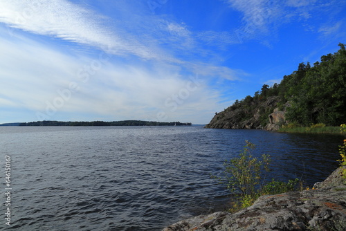 Nice seascape one day in September. Late summer or early autumn. Mälaren, Sweden.