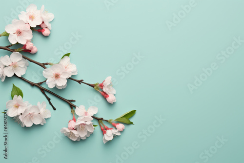 Picture of branch of cherry tree with beautiful white flowers. This image can be used to add touch of elegance and nature to various projects.