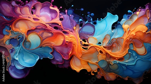 Fluid Acrylic Pours - Artistic Illustration (Generative AI)