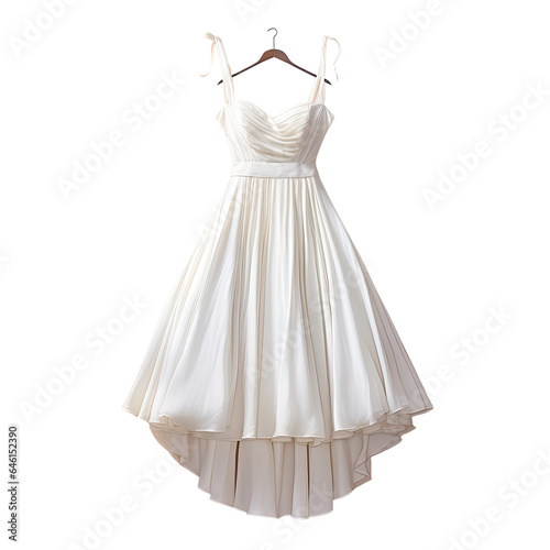 White sundress on a full mannequin against a transparent background
