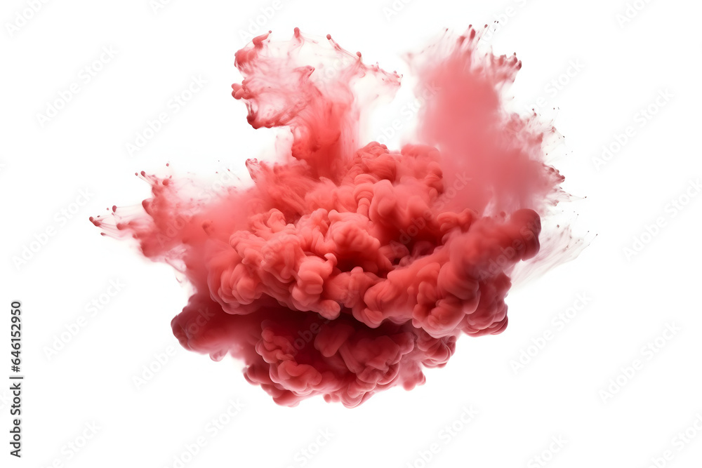 Red Smoke Dust Explosion: A Fiery Burst of Vibrant Colors and Dynamic Energy separated on white background, brilliant smoke clouds on white background, generative ai Red Smoke Dust Explosion: A Fiery Burst of Vibrant Colors and Dynamic Energy separated on white background, brilliant smoke clouds on white background, generative ai