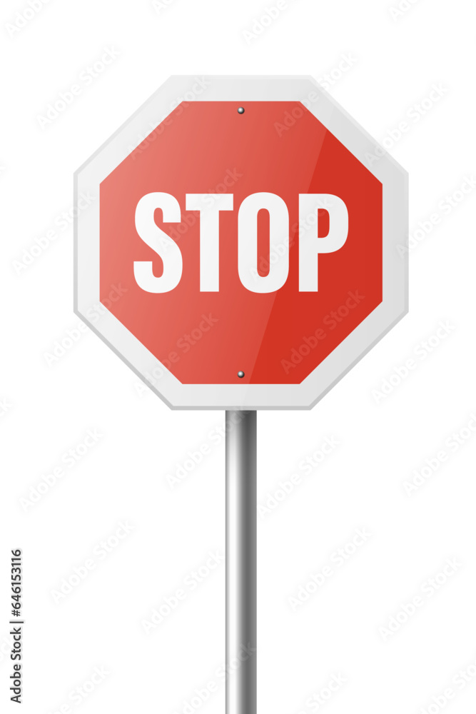Vector Red and White Round Prohibition Sign Icon. Stop Traffic Sign Frame Closeup Isolated on a White Background. Traffic Road Plate, Sign Design Template, Front View Vector Red and White Round Prohibition Sign Icon. Stop Traffic Sign Frame Closeup Isolated on a White Background. Traffic Road Plate, Sign Design Template, Front View