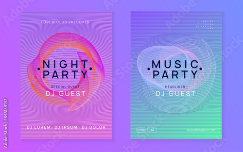 Gradient party flyer. Electro dance music. Electronic trance sound. Club dj poster. Techno event.