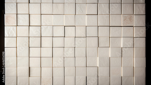 Ivory mosaic square tile pattern  tiled background 