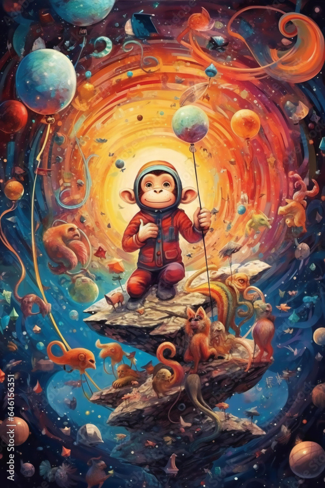 Fototapeta premium Monkey in the space