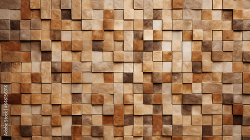 Light brown mosaic square tile pattern  tiled background 