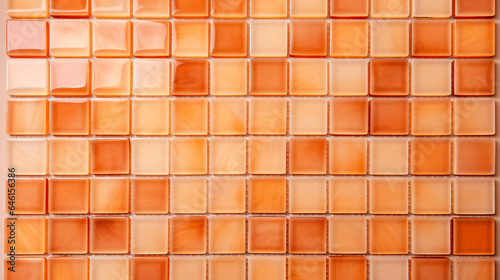 Light orange mosaic square tile pattern, tiled background 