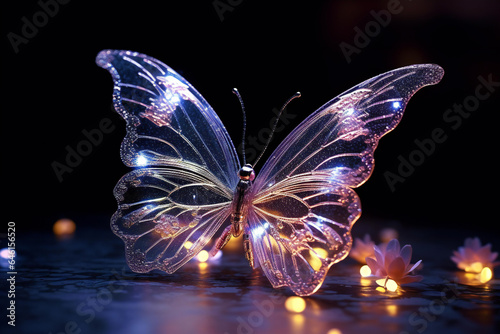 butterfly on black background