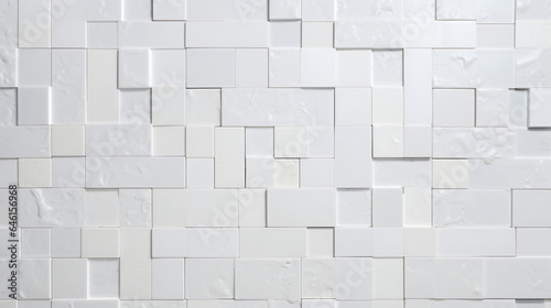 White mosaic square tile pattern, tiled background 
