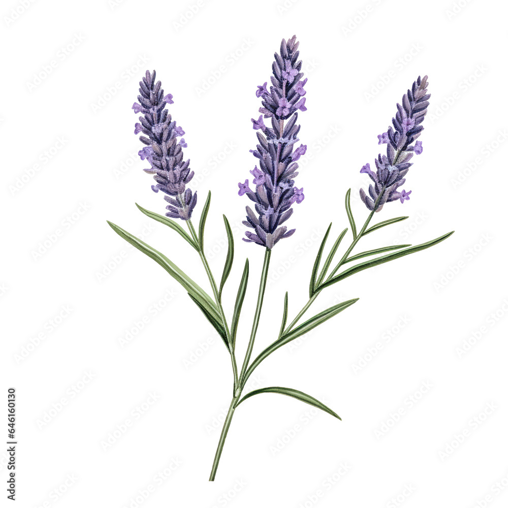 Fototapeta premium Aromatic Bliss: The Minimalist Lavender Sprig - Created with Generative AI Technology