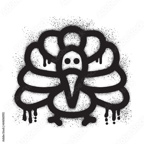 Turkey thanksgiving graffiti with black spray paint