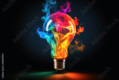 A creative light bulb concept with beautiful colors.