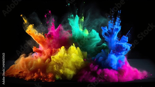 Colorful Rainbow Holi Paint Splash Color Powder Explosion