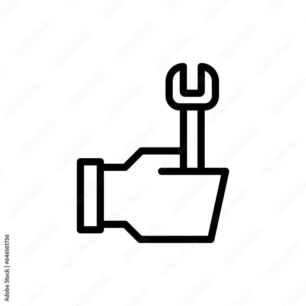 Service motor service and garage icon with black outline style. service, business, help, sign, customer, support, outline. Vector Illustration Service motor service and garage icon with black outline style. service, business, help, sign, customer, support, outline. Vector Illustration