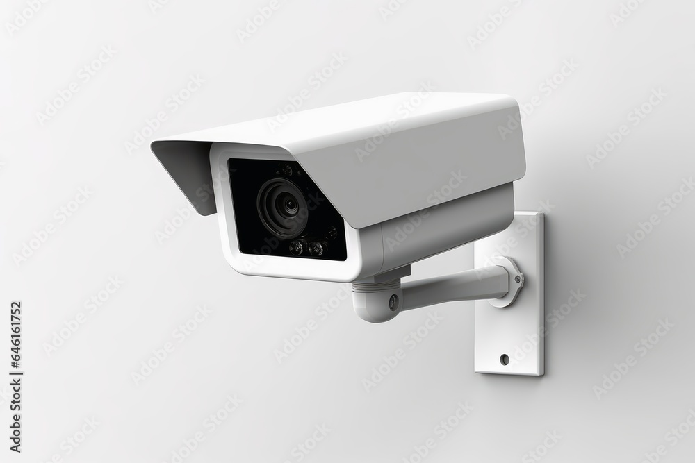 a surveillance camera isolated on a white background. a surveillance camera isolated on a white background.