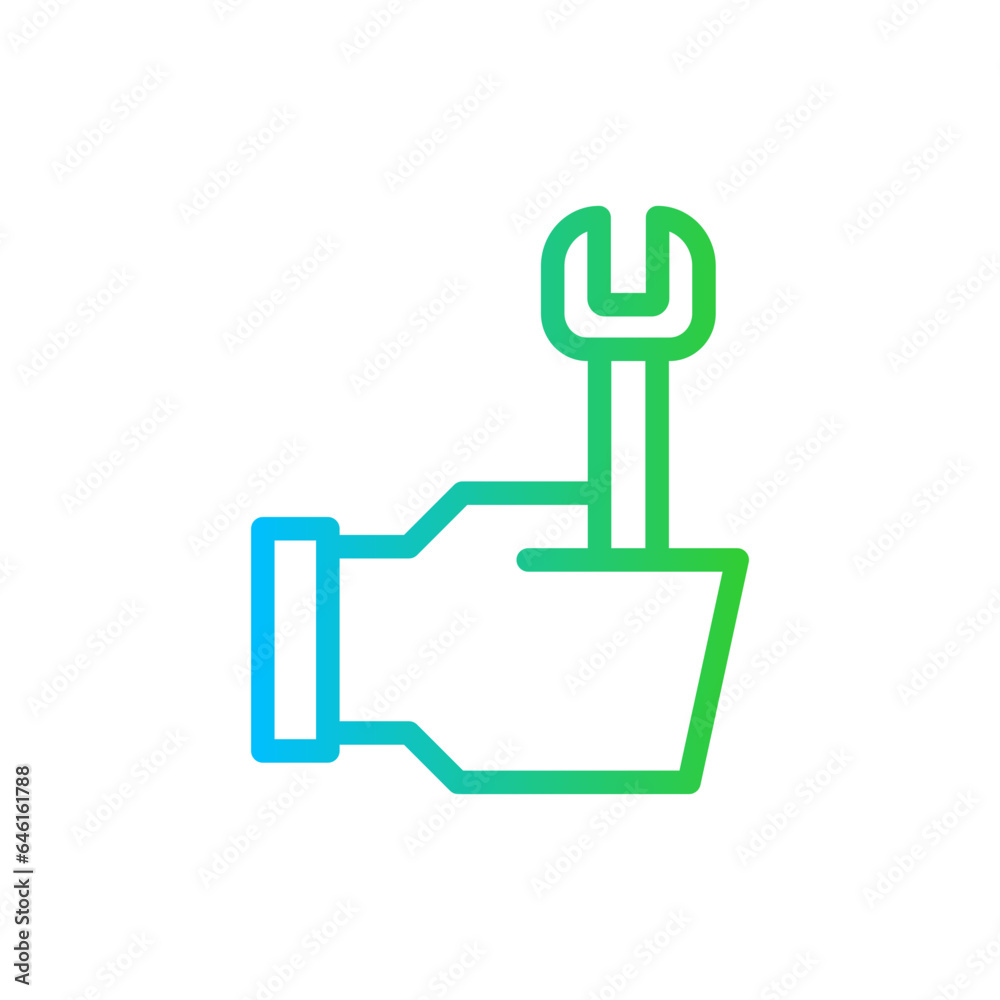 Service motor service and garage icon with blue and green gradient outline style. service, business, help, sign, customer, support, outline. Vector Illustration Service motor service and garage icon with blue and green gradient outline style. service, business, help, sign, customer, support, outline. Vector Illustration