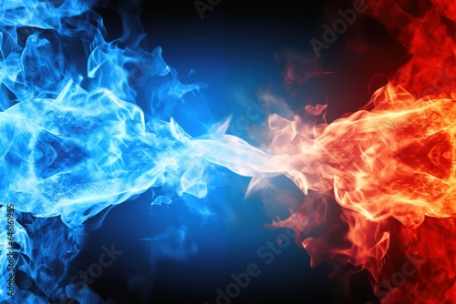 An abstract wallpaper background of fire and ice.