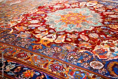 An elaborate Persian carpet.