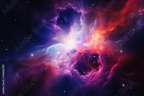 Colorful space nebula forming stars in the universe.