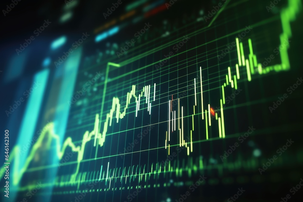 Modern share price chart concept on a screen.