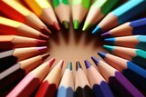 The tips of colored pencils.