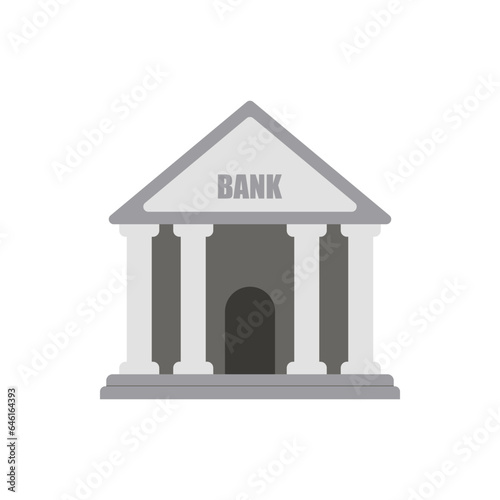 Bank building icon. Front view of courthouse, bank, university, governmental institution building with columns. Isolated vector for online mobile banking, payment, finance, money transactions concept