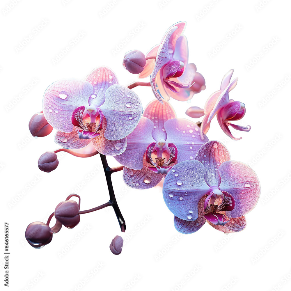 Fototapeta premium Selective focus on the orchid transparent background