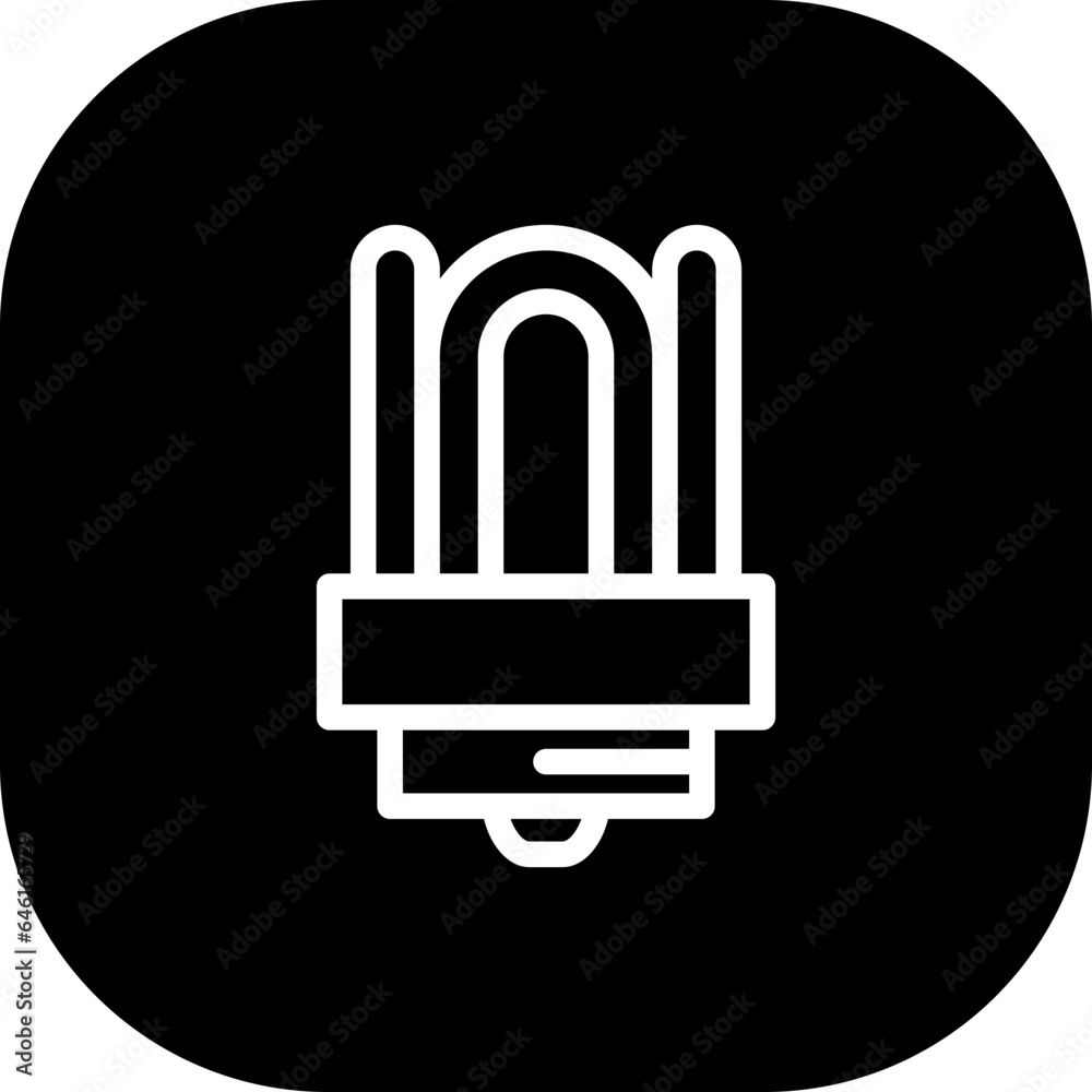 LED lamp ecology icon with black filled line outline style. bulb, lamp, light, icon, led, symbol, electric. Vector Illustration