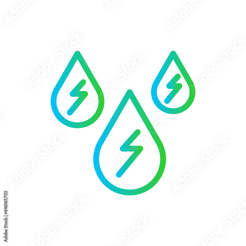 Water energy ecology icon with blue and green gradient outline style. energy, water, vector, power, ecology, solar, eco. Vector Illustration