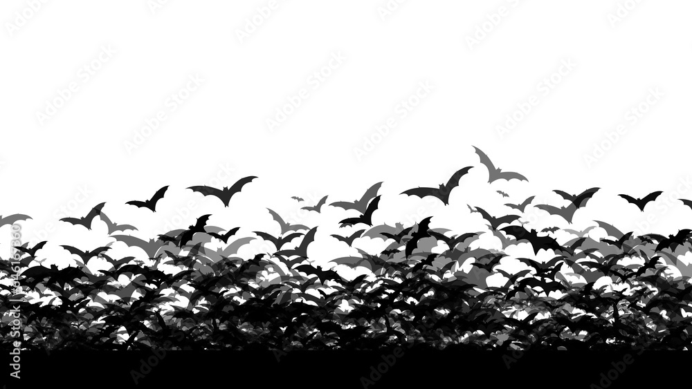 Obraz premium Seamless background of flying bats. Bottomless bats. Composition of bats flying without background. Illustration of bats without background. Resources for Halloween. 