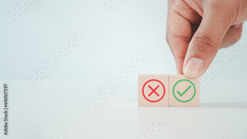 Canvas Print Handpick Tick and cross signs