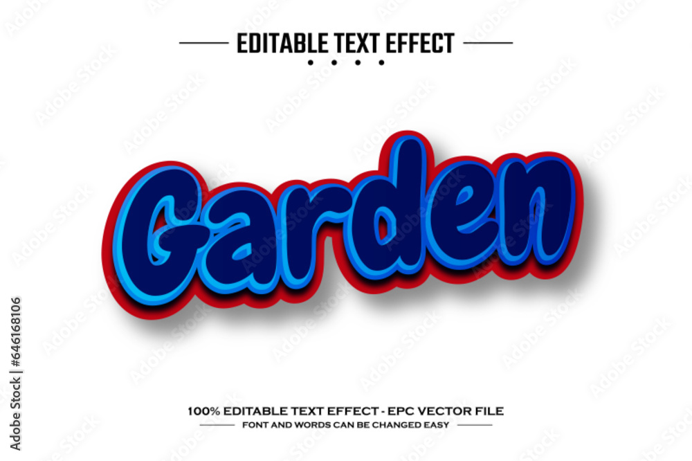 Garden 3D editable text effect template Garden 3D editable text effect template