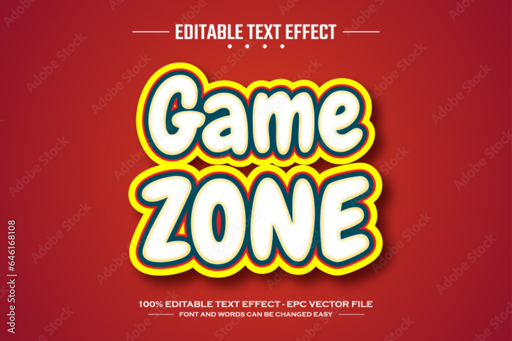 Game zone 3D editable text effect template Game zone 3D editable text effect template