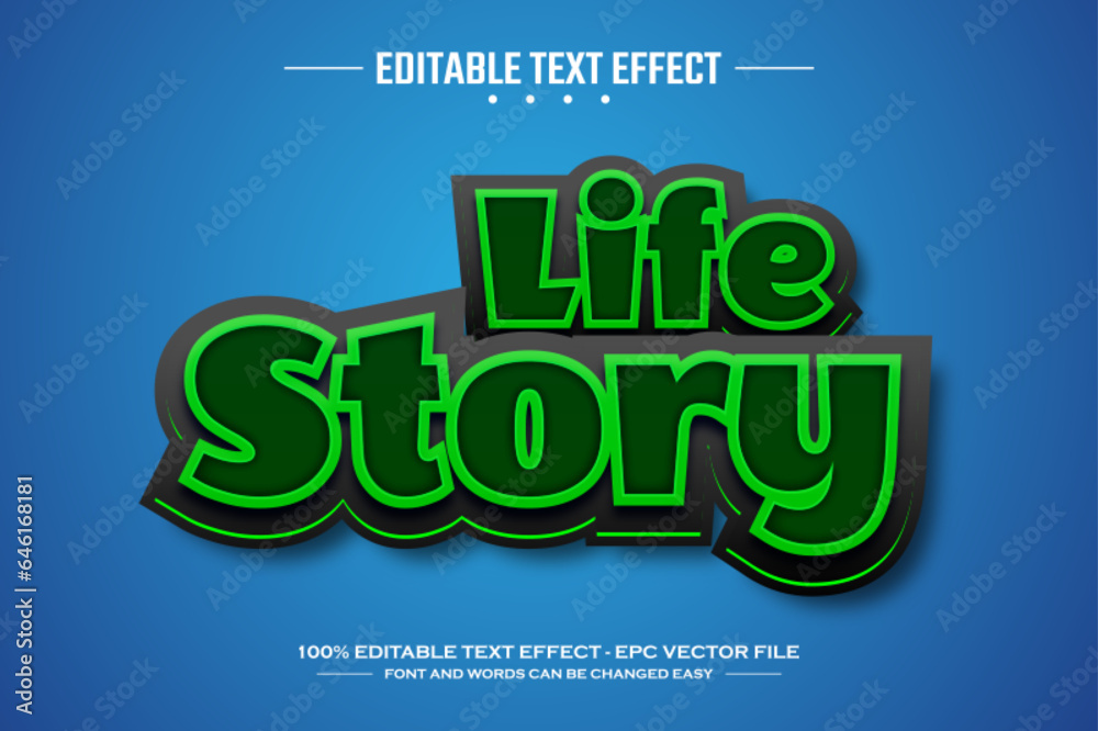 Life story 3D editable text effect template Life story 3D editable text effect template