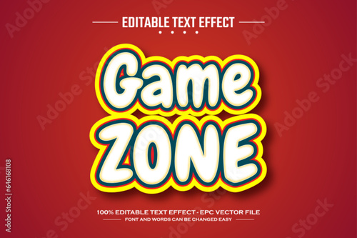 Game zone 3D editable text effect template