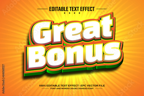 Great bonus 3D editable text effect template