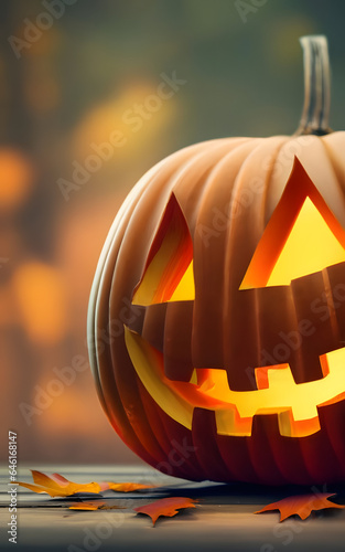 Calabazas de halloween terroríficas sobre fondo oscuro