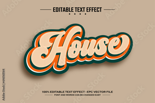 House 3D editable text effect template