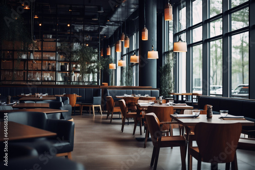 Interior of a modern urban restaurant