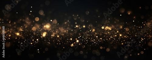 golden glitter on black background  happy new year holiday concept