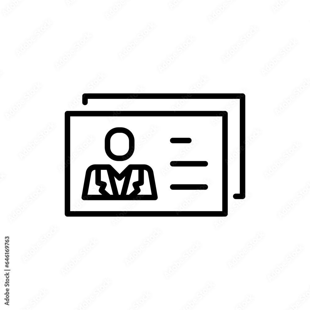 Business card startup pitch deck icon with black outline style. web, internet, contact, business, communication, information, telephone. Vector Illustration Business card startup pitch deck icon with black outline style. web, internet, contact, business, communication, information, telephone. Vector Illustration