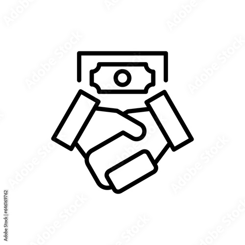Transaction startup pitch deck icon with black outline style. transaction, money, business, payment, banking, sign, finance. Vector Illustration