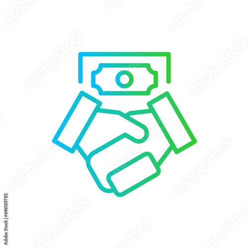 Transaction startup pitch deck icon with black outline style. transaction, money, business, payment, banking, sign, finance. Vector Illustration