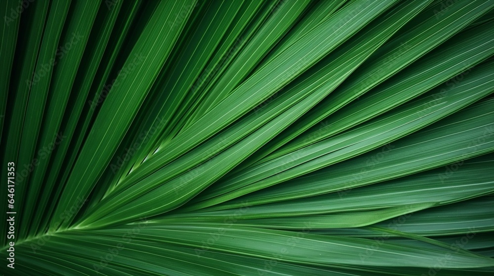close up green palm leaf texture, leaf of Bottle Plam tree, ornamental plants in the garden : Generative AI close up green palm leaf texture, leaf of Bottle Plam tree, ornamental plants in the garden : Generative AI