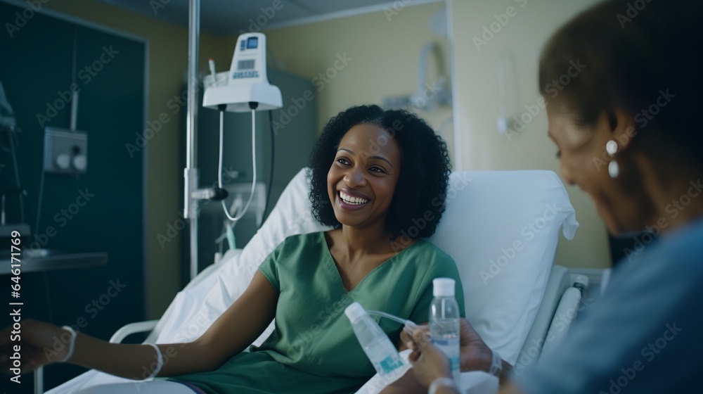 Black woman, doctor and elderly patient with good news, tablet and results for health, advice and report. Happy african medic, mobile touchscreen or healthcare with smile, tech or supp : Generative AI Black woman, doctor and elderly patient with good news, tablet and results for health, advice and report. Happy african medic, mobile touchscreen or healthcare with smile, tech or supp : Generative AI